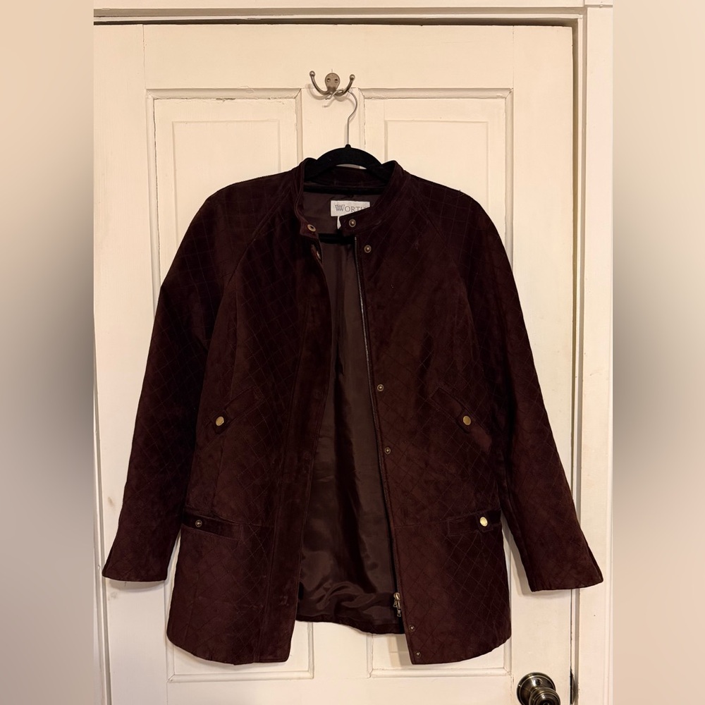 Worth burgundy Quilted leather Jacket